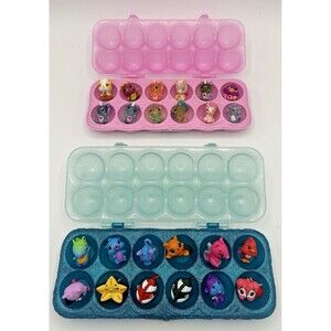 Hatchimals CollEGGtibles 24 Toys Mixed Lot Figures Pink/Blue Egg Carton